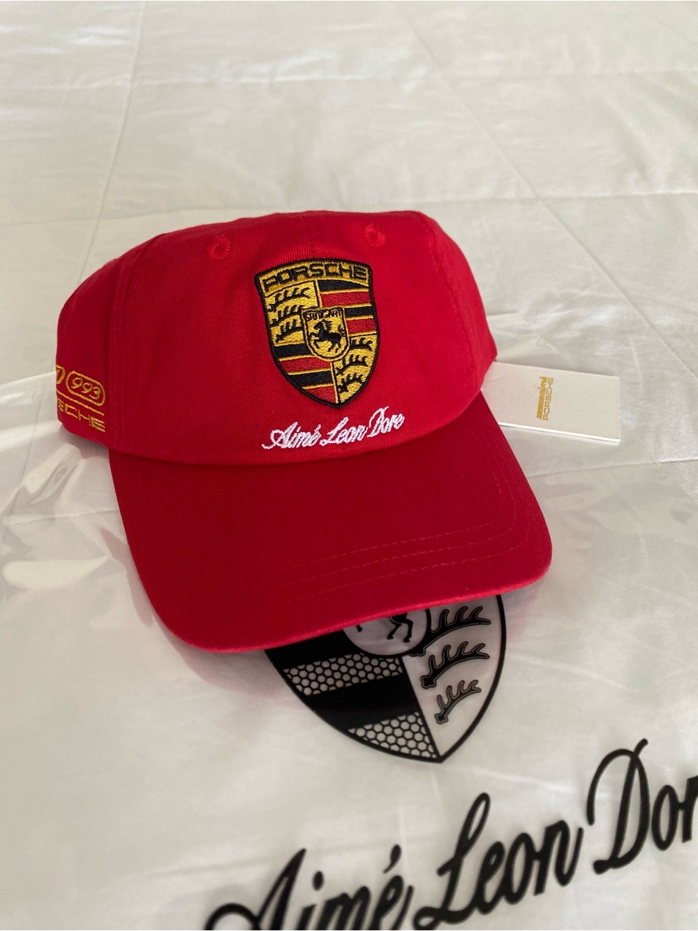 FW24 Aime Leon Dore Porsche 993 Hat In Tango Red